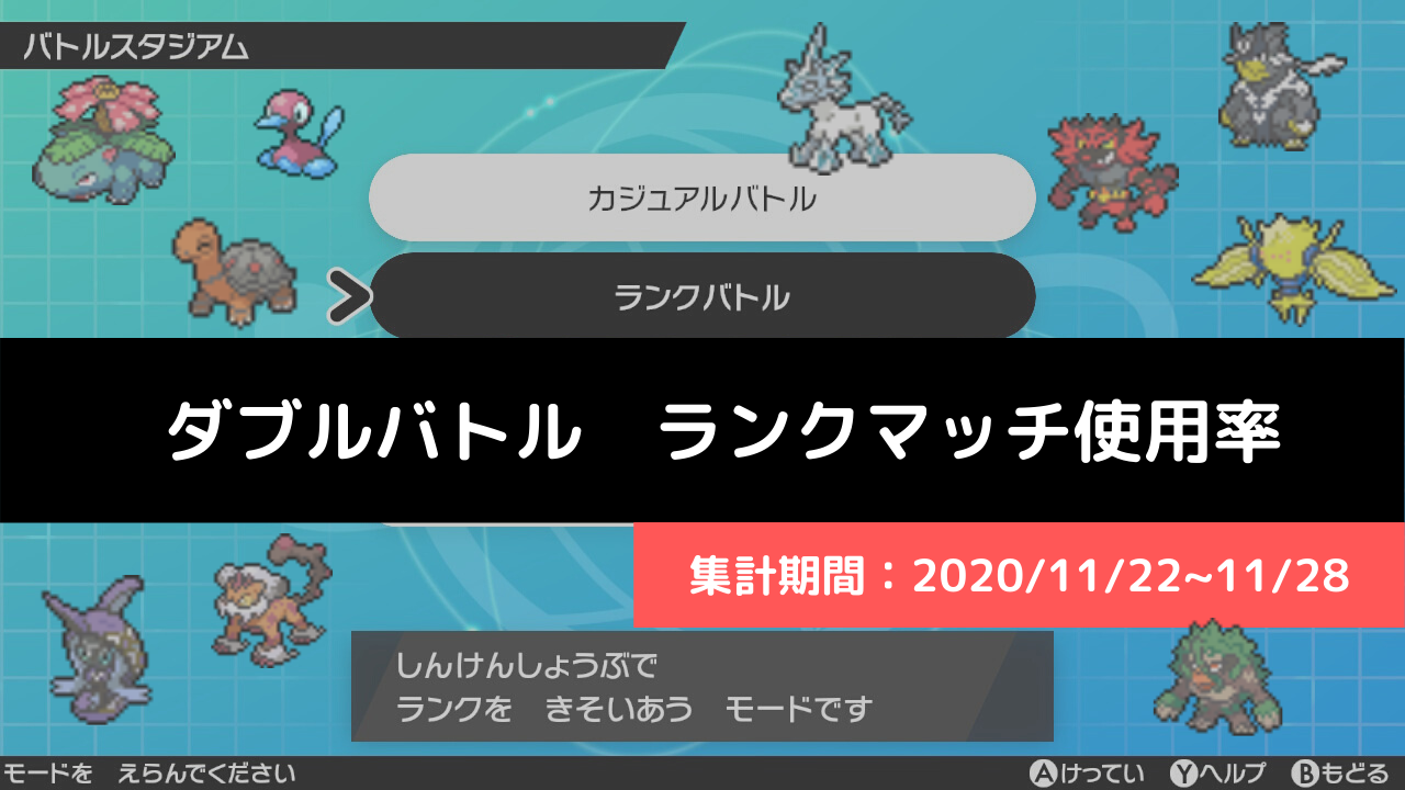 ダブル マスターランク級でのポケモン使用率 11 22 11 28 リバティノート