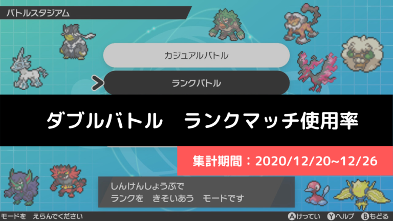 ダブル マスターランク級でのポケモン使用率 12 12 26 リバティノート