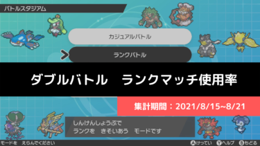 ダブル マスターランク級でのポケモン使用率 21 8 22 8 28 リバティノート