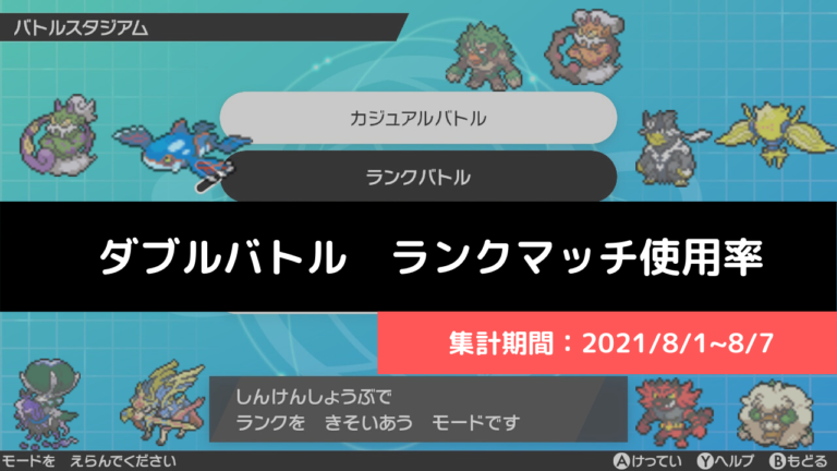 ダブル マスターランク級でのポケモン使用率 21 8 1 8 7 リバティノート