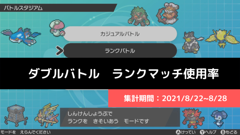 ダブル マスターランク級でのポケモン使用率 21 8 22 8 28 リバティノート ダブル マスターランク級でのポケモン使用率 21 8 22 8 28 リバティノート