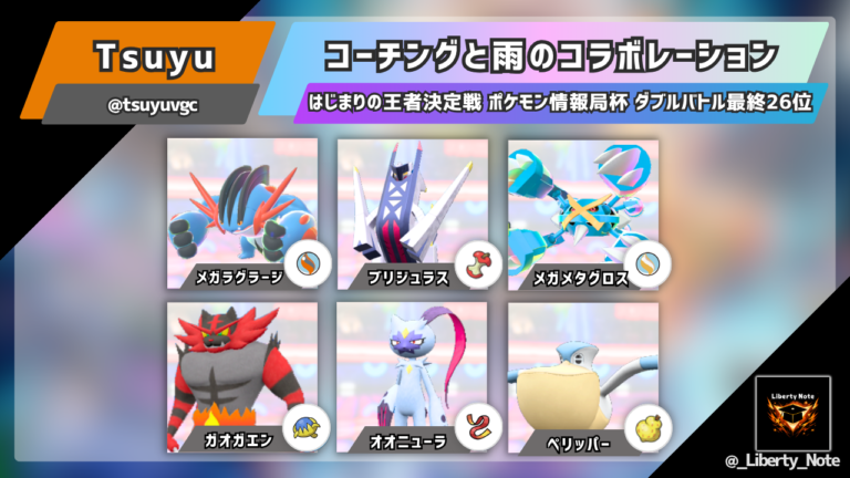 はじまりの王者決定戦 ポケモン情報局杯 ダブルバトル最終26位